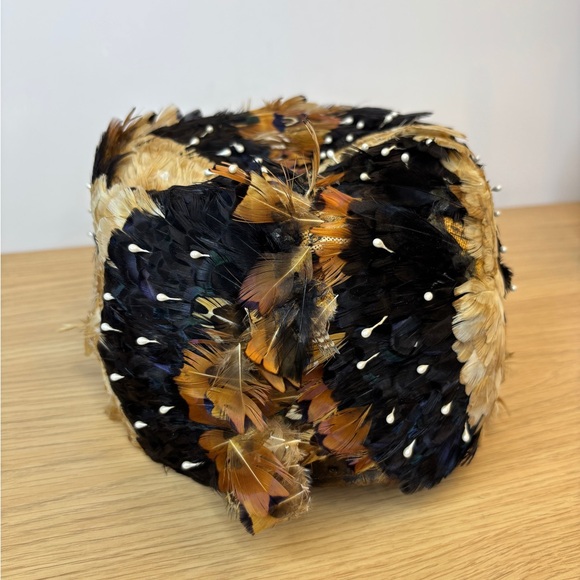 Vintage 50’s-60’s Pheasant Feathered Women's Hat Japan - Picture 4 of 10